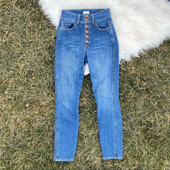 Alice + Olivia Denim - Alice + Olivia AO.LA look good super high rise 6 button fly skinny jeans 25